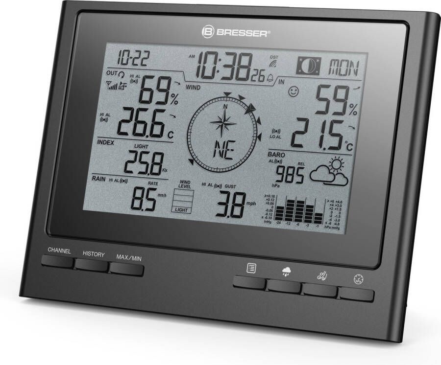 Bresser Weerstation Basisstation Compatible met 7003100 Zwart