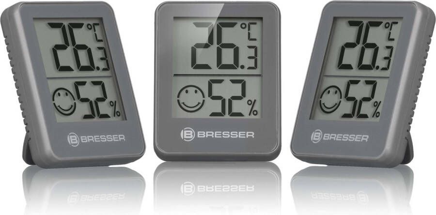 Bresser Weerstation ClimaTemp Thermo- Hygro Indicator Set van 3 Antraciet