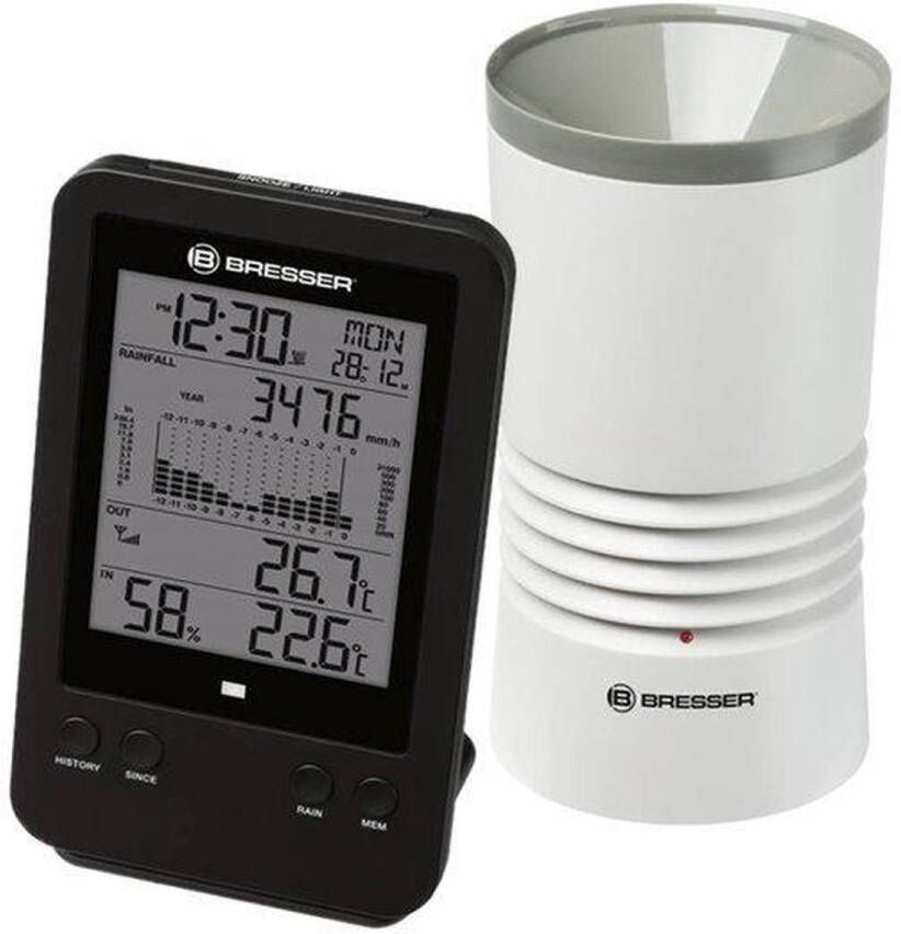 Bresser Weerstation Professionele 3-in-1 Regenmeter incl. Luchtvochtigheids- en Temperatuurmeter