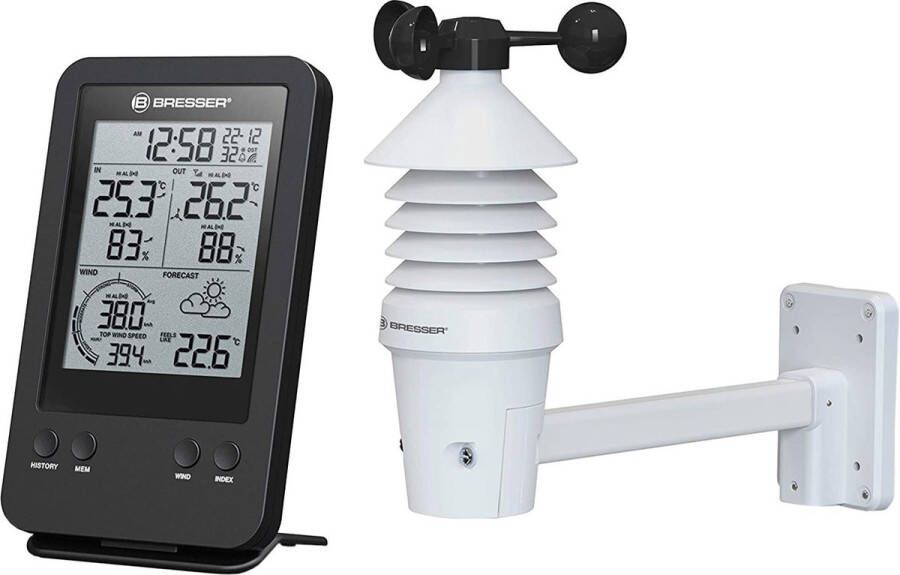 Bresser Weerstation Professionele 3-in-1 Windmeter incl. Luchtvochtigheids- en Temperatuurmeter