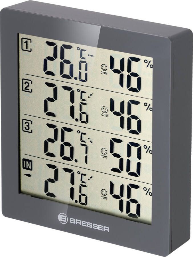 Bresser Weerstation Temeo Hygro Quadro 12 Cm Grijs wit 4-delig