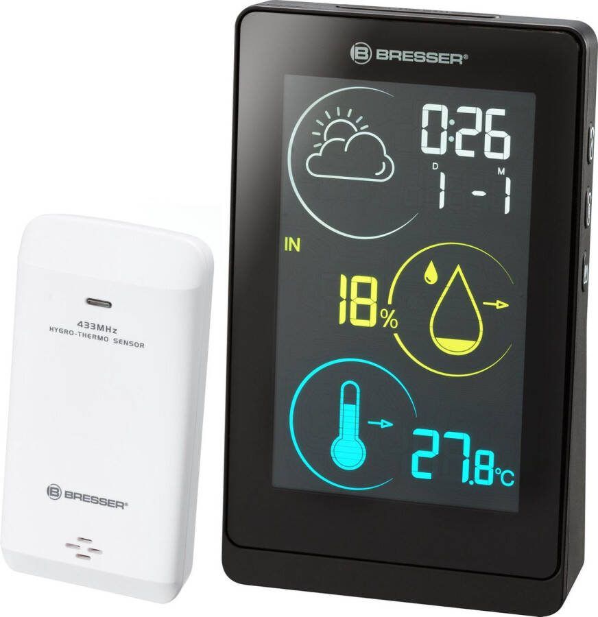 Bresser Weerstation Temeo Life H zwart kleur weerstation