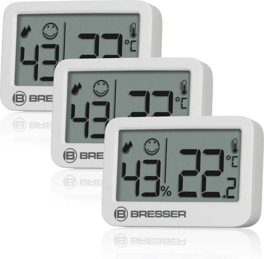 Bresser Weerstation Tempy Thermo-Hygrometer Set van 3 Wit