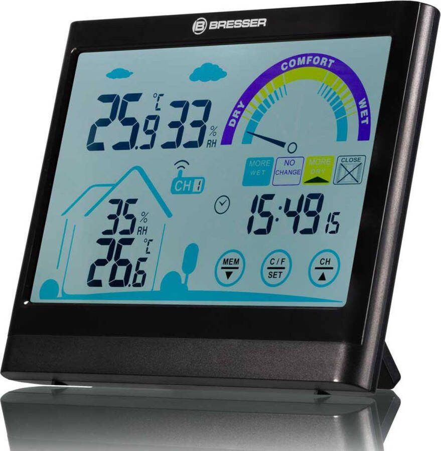 Bresser Weerstation Theremo- en Hygrometer VentAir Met Touchscreen Met Ventilatieadvies