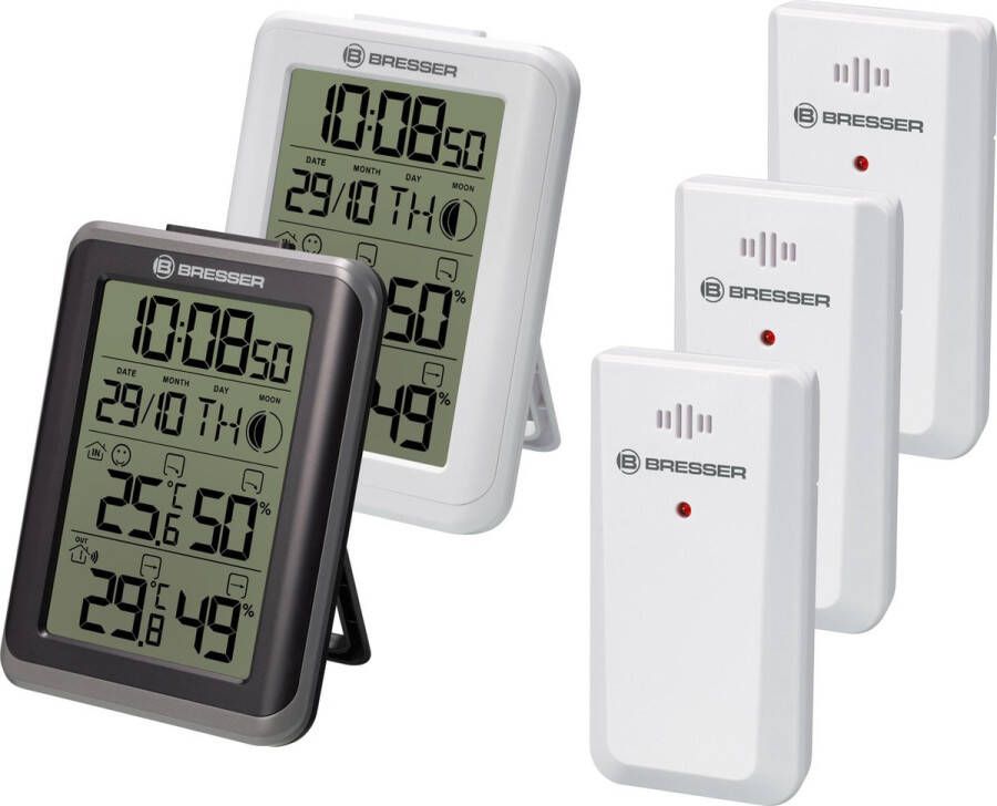 Bresser Weerstation Thermo- en Hygrometer MyClimate Combipack incl. 2 Basisstations & 3 Sensoren