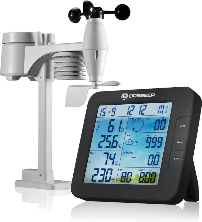 Bresser Weerstation Tuya smart ClimateConnect Zwart Incl. 7-in-1 Buitensensor