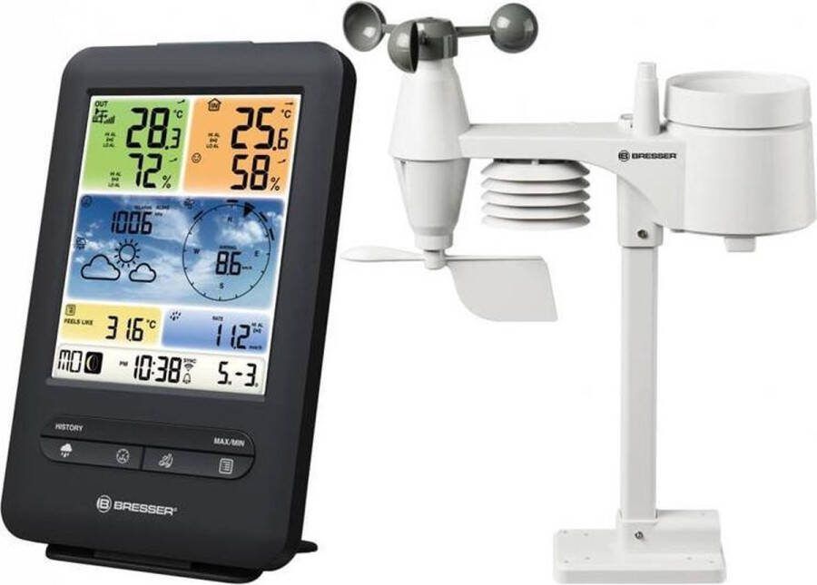 Bresser Weerstation Professioneel 5-in-1 Weerstation incl. Wifi met Wind- en Barometer