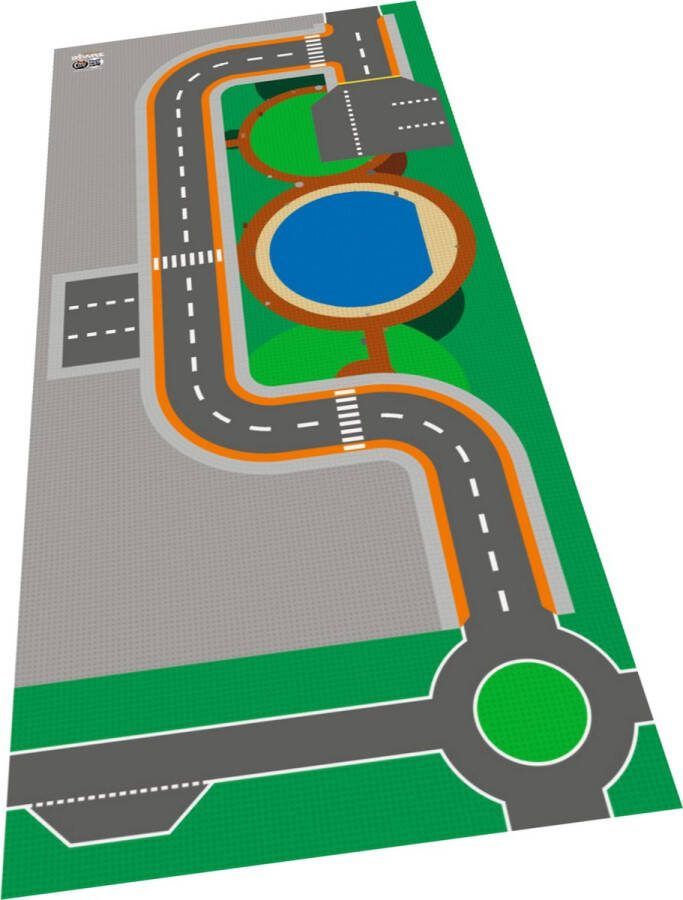 BrickDoo's BrickMaps 12437001 City Classic Park in Town Wegplaat speelmat voor LEGO Formaat gelijk aan 3x7 LEGO bouwplaat