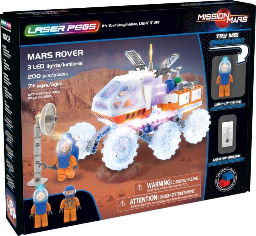 Brickkies Laserpegs Brickkies Laserpegs Constructie (blokken) Bouwset Mars Rover met 3 led lights Artikelnr 18002