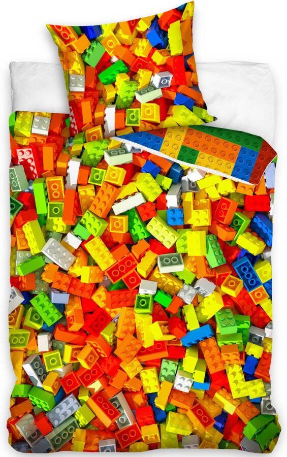 LEGO Bricks Dekbedovertrek Eenpersoons 140 x 200 cm + 65 x 65 cm Katoen