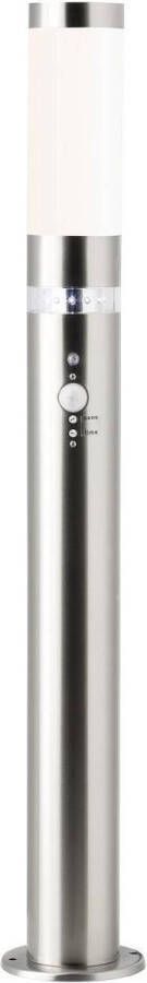 Brilliant Leuchten Staande lamp voor buiten BOLE 78 cm hoogte ø 8 cm bewegingsmelder e27 metaal kunststof edelstaal