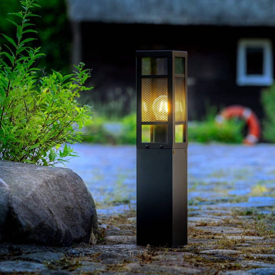 Brilliant lamp Getta buiten voetlamp 50cm zwart metaal kunststof 1x A60 E27 40W normale lampen (niet meegeleverd) A++