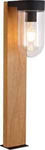 Brilliant Leuchten Sokkellamp Cabar Staande buitenlamp 55 cm hout donker zwart (1 stuk)