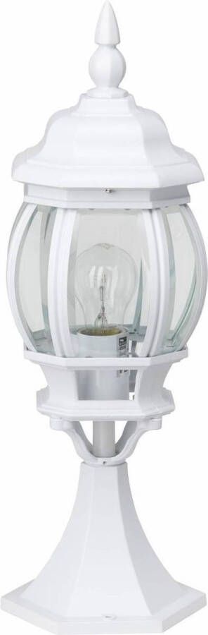 Brilliant Leuchten Sokkellamp Istria 50 cm hoogte ø 18 cm e27 ip23 aluminium-persgietwerk glas wit (1 stuk)