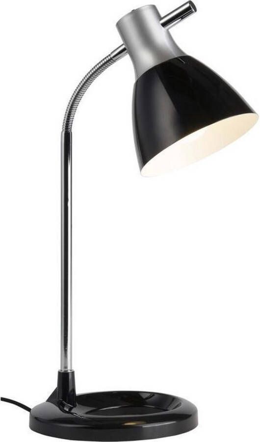 Brilliant Leuchten Tafellamp JAN 52 cm hoogte 19 cm diameter e27 metaal kunststof zilver zwart (1 stuk)