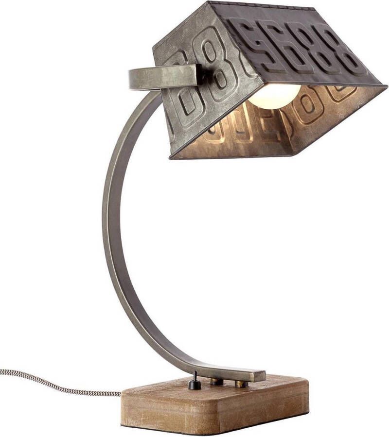 Brilliant lamp Drake tafellamp zwart staal bruin | 1x A60 E27 40W geschikt voor normale lampen (niet inbegrepen) | Schaal A ++ tot E | Met tuimelschakelaar