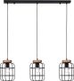 Brilliant lamp Gwen hanglamp 3-vlammen bar antiek hout zwart korund metaal hout 3x A60 E27 40W normale lampen (niet inbegrepen) A++ - Thumbnail 1
