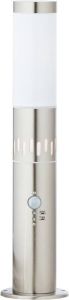 Brilliant lamp Leigh buiten sokkellamp 50cm bewegingsmelder RVS 1x A60 E27 11W IP beschermingsklasse: 44 spatwaterdicht