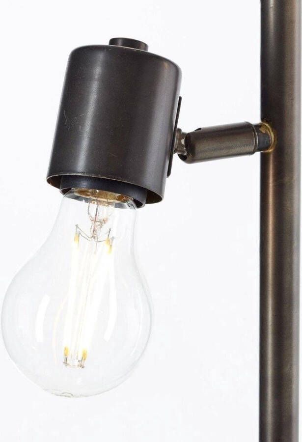 Brilliant lamp Woodhill vloerlamp 1-licht antiek zwart | 4x A60 E27 30W geschikt voor standaardlampen (niet inbegrepen) | Schaal A ++ tot E | Met voetschakelaar