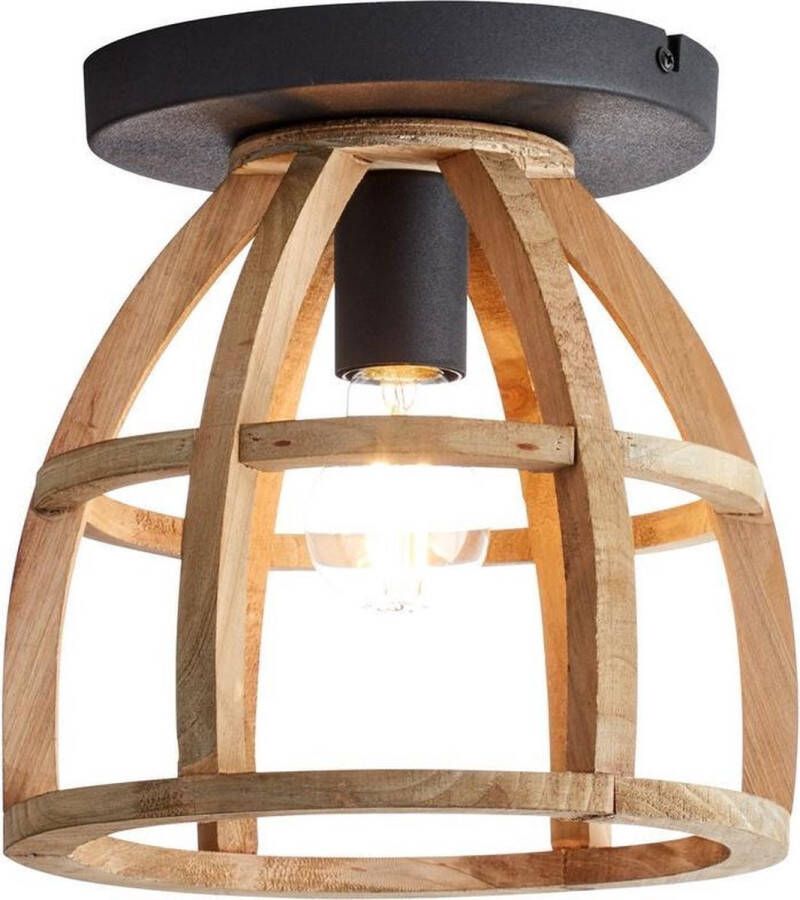 Leen Bakker Brilliant hanglamp Matrix hout Ø25x25 cm