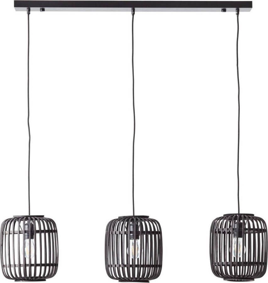 Brilliant hanglamp Woodrow 3-lichts zwart Leen Bakker