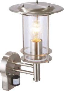 Brilliant YORK Buiten wandlamp met bewegingssensor Chroom