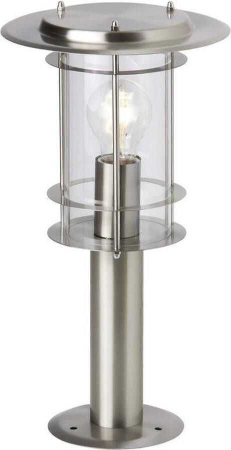 Brilliant Leuchten Sokkellamp York 40 cm hoogte e27 max. 40 w geschikt voor led van roestvrij edelstaal