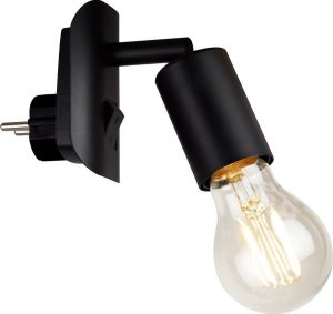 Briloner Leuchten BATITA Stekkerlamp met schakelaar 1 licht E27 max. 25W metaal zwart