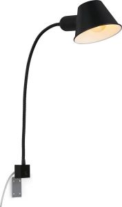 Briloner Leuchten BRILONER bedlamp leeslamp wandlamp flexibel 1xE27 10W zwart tuimelschakelaar