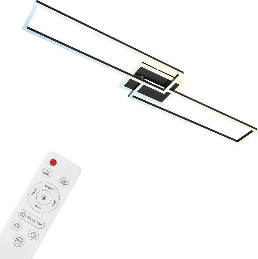 Briloner Leuchten FRAME S LED plafondlamp 3538- 015 40W 5200 lm instelbare kleurtemperatuur nachtlichtfunctie timerfunctie geheugenfunctie dimbaar via afstandsbediening Amazon Echo en Google Home IP20 20.000 uur 110