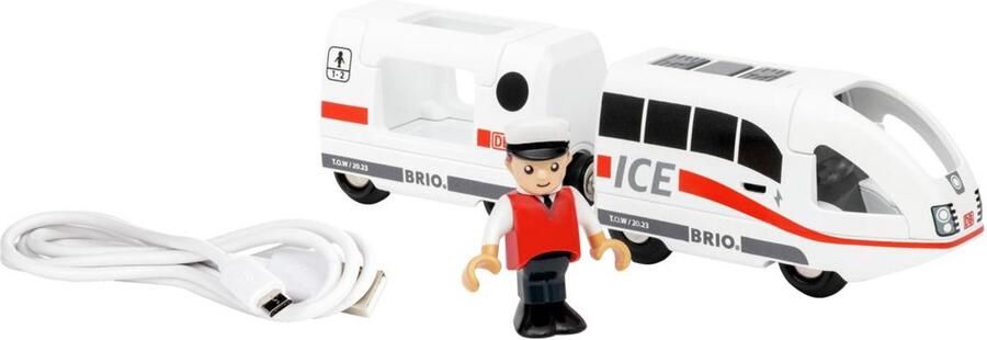 BRIO World 36088 Treinen van de wereld Oplaadbare ICE-trein Speeltrein op herlaadbare batterijen voor kinderen vanaf 3 jaar