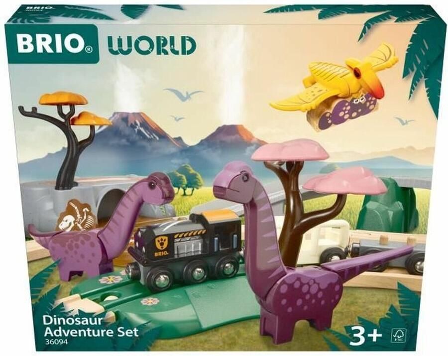 Ravensburger BRIO World 36094 Avonturenset met dinosaurussen | Set speelgoedtreintjes voor kinderen vanaf 3 jaar