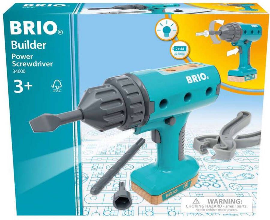 BRIO Builder 34600 Elektrische schroevendraaier Educatief rollenspel- & bouwspeelgoed voor kinderen vanaf 3 jaar