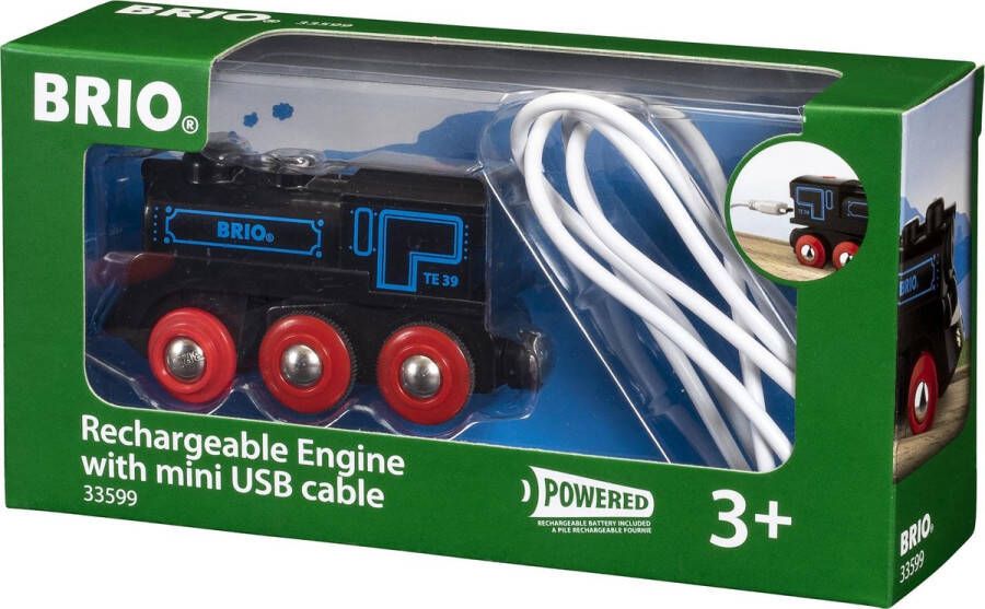 BRIO Oplaadbare locomotief met mini USB- kabel 33599 Treinbaanonderdeel