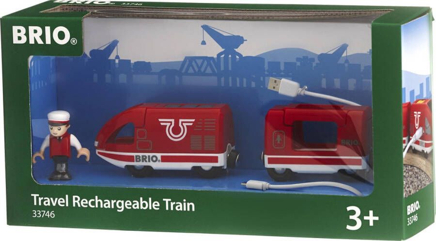 Brio houten Oplaadbare rode passagierstrein met USB kabel 33746