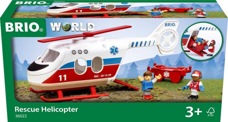 BRIO World 36002 Reddingshelikopter Accessoire voor treinset voor kinderen vanaf 3 jaar
