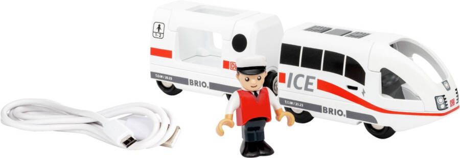 BRIO World 36088 Treinen van de wereld Oplaadbare ICE-trein Speeltrein op herlaadbare batterijen voor kinderen vanaf 3 jaar