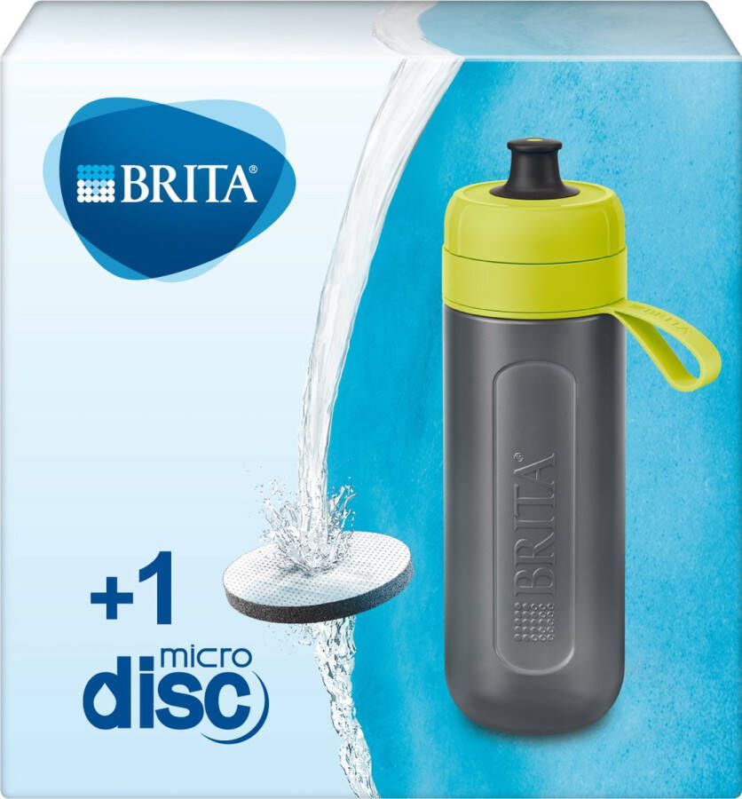 BRITA Fill&Go Waterfilterfles ACTIVE 0 6L Groen inclusief 1 MicroDisc waterfilter