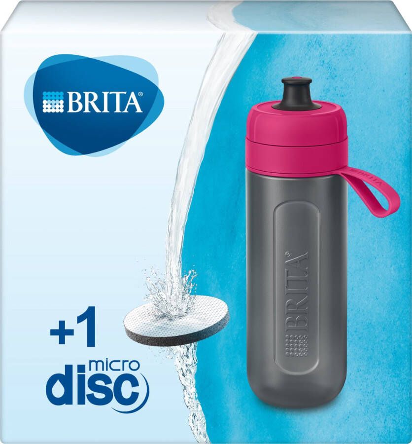 BRITA Fill&Go Waterfilterfles ACTIVE 0 6L Roze inclusief 1 MicroDisc waterfilter