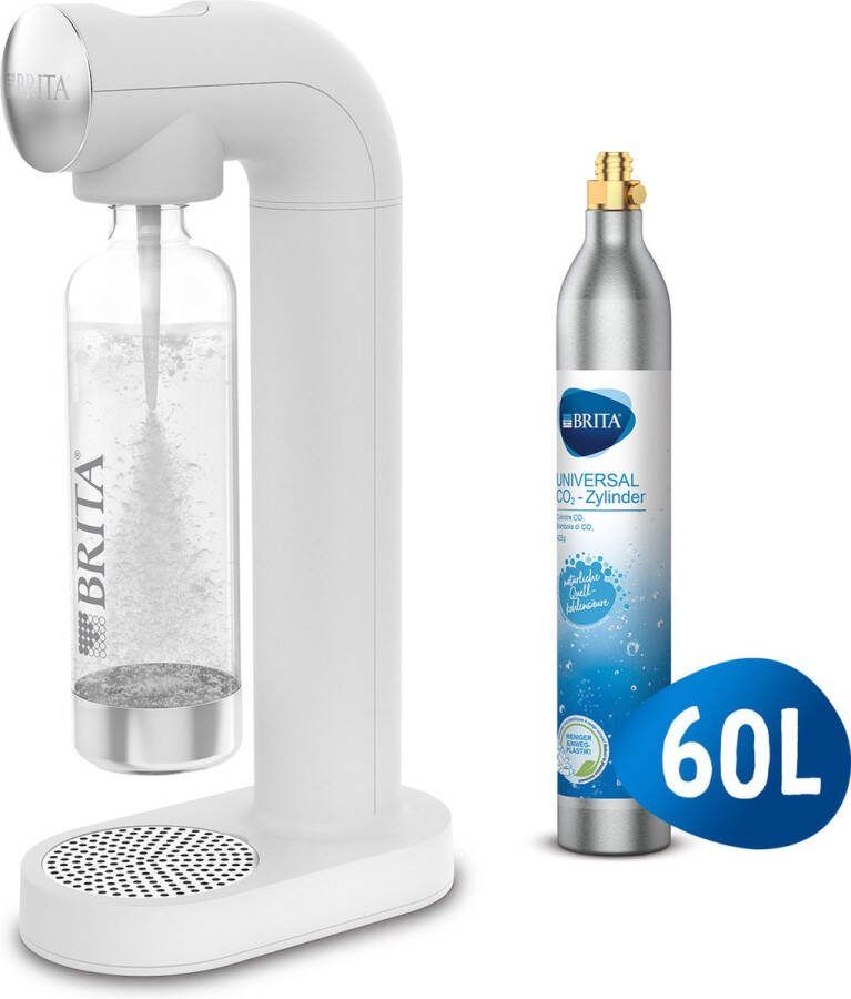 BRITA SodaONE Soda Bruiswatertoestel Wit incl. 1 CO2-cilinder en 1 fles met Cashback (enkel in België tot € 20 terugbetaald)