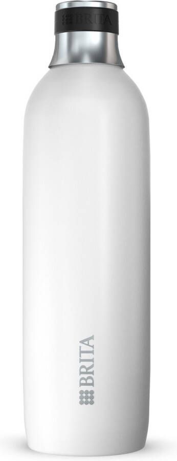 BRITA SodaTRIO Roestvrijstalen Fles (1-pack) Wit Groot (29 4 cm H x 8 5 cm Ø) Accessoire voor Sodamaker