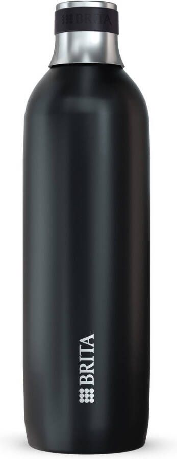 BRITA SodaTRIO Roestvrijstalen Fles (1-pack) Zwart Groot (29 4 cm H x 8 5 cm Ø) Accessoire voor Sodamaker