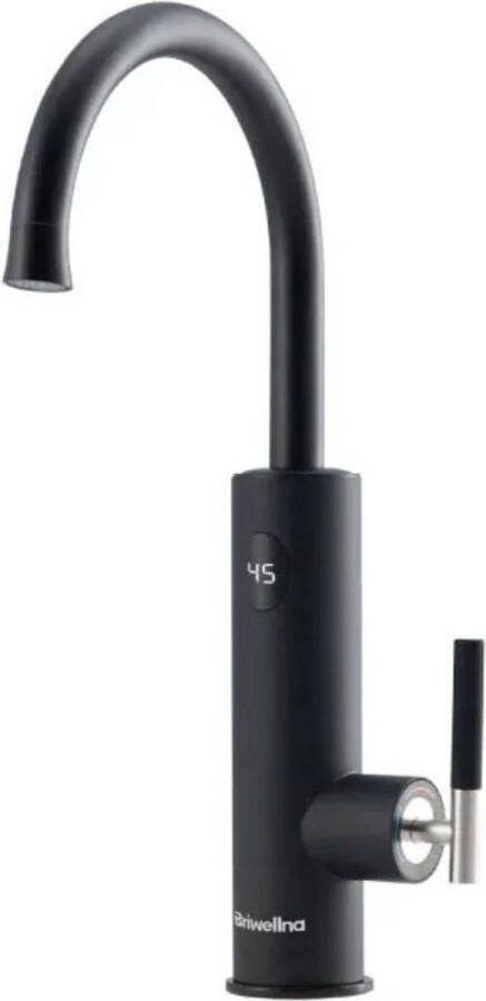 Briwellna Doorstroomverwarmer Warmwater dispenser Warmwaterdispenser Heetwaterkraan Heetwater kraan Doorstromer elektrisch Besparend 220V Doorstroomkraan Buitenkeuken Camper Boot Temperatuur Display