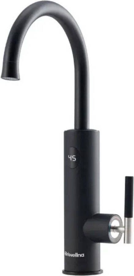 Briwellna Doorstroomverwarmer Warmwater dispenser Warmwaterdispenser Heetwaterkraan Heetwater kraan Doorstromer elektrisch Besparend 220V Doorstroomkraan Buitenkeuken Camper Boot Temperatuur Display