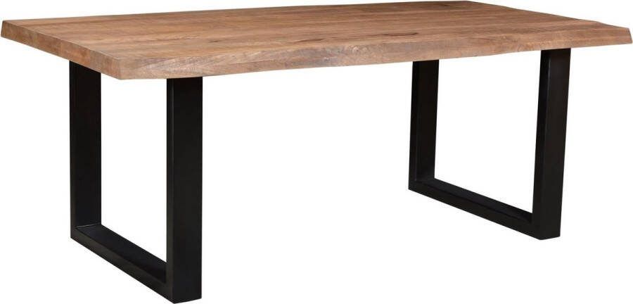 Livingfurn Industriële eettafel Sturdy tree top U-poot | 180 240 cm