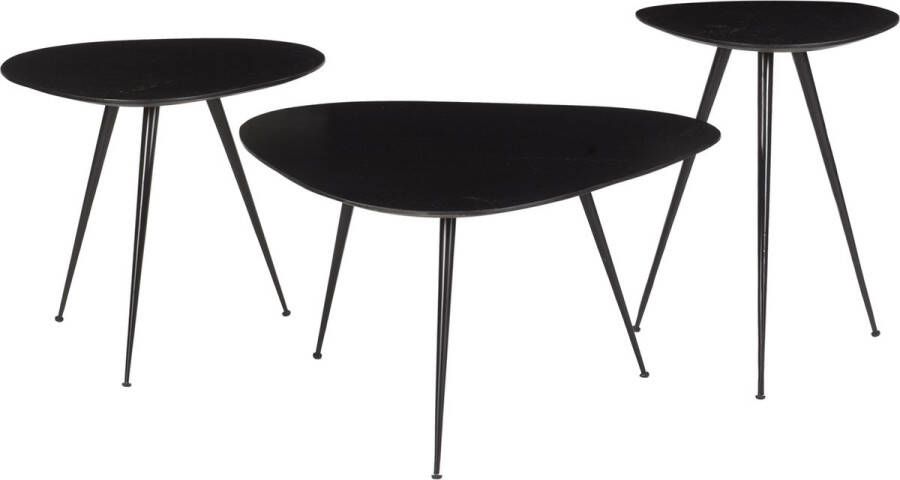 Livingfurn | Salontafel Brix Loua Black set 3 | Woonkamertafels | SalontafelSalontafelset