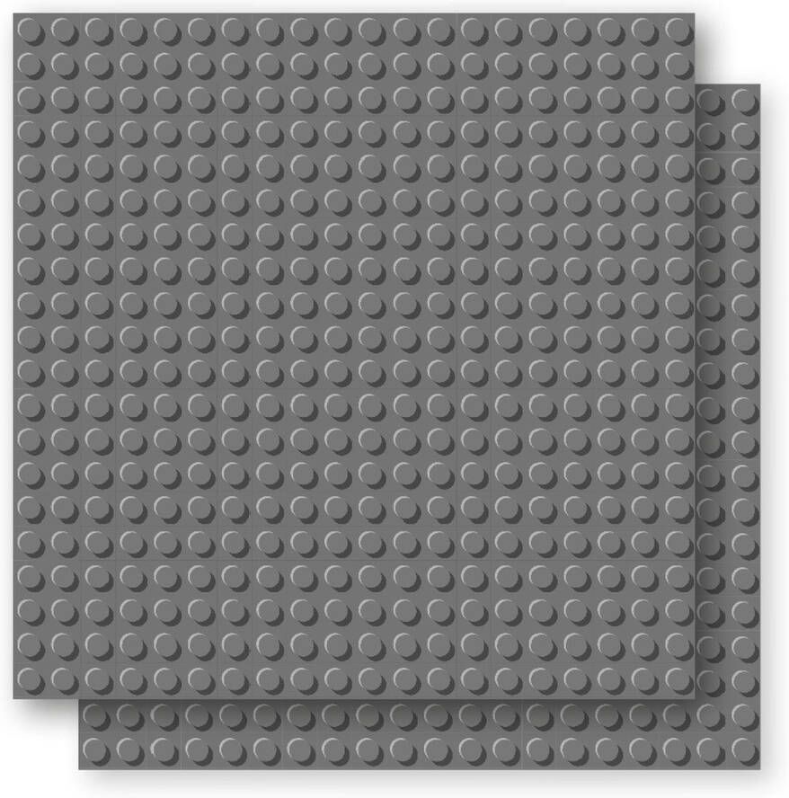 BRIXIES Bouwplaat Grondplaat 20x20 noppen Geschikt voor Lego Classic Bouwstenen Donker grijs