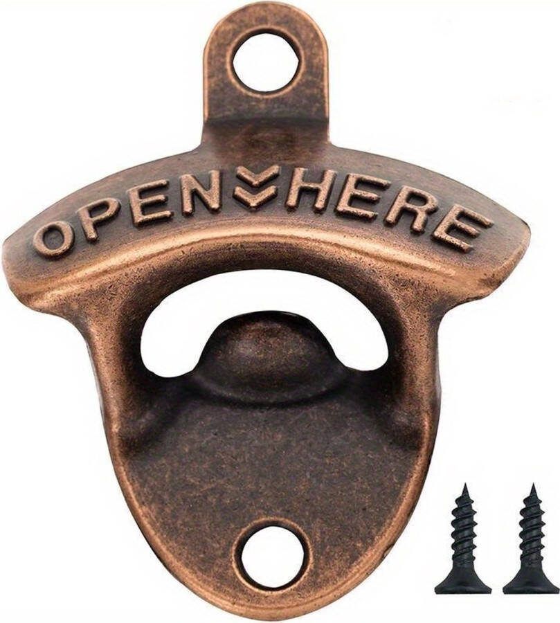 BRMT Bieropener Vintage Flesopener Brons look Inclusief schroeven