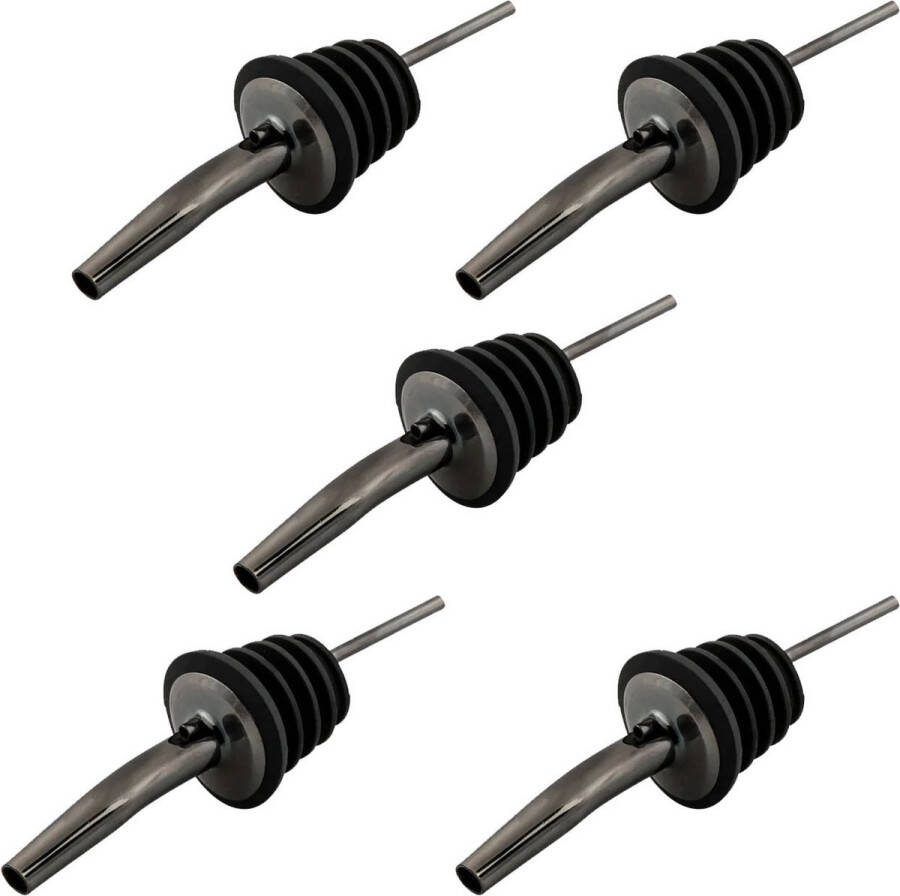 BRMT Luxe Schenktuit Gun metal 5 stuks Cocktail accessoire