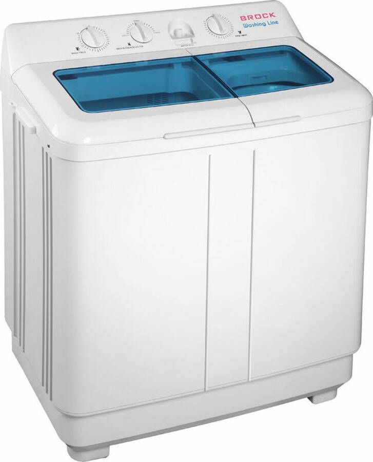 Brock Electronics Brock XXL Grote camping wasmachine met dubbele Trommel 8 5KG was Capaciteit 6 5Kg Centrifuge Capaciteit Perfect voor Campers Studio's Flats of Camping 79 x 41 x 94 cm 480W